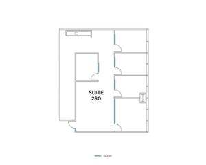 Flex+ floor plan for 400 Spectrum Center, suite 280 in Irvine, CA.