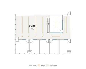 Flex+ floor plan for 400 Spectrum Center, suite 320 in Irvine, CA.