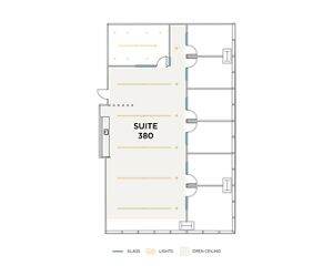Flex+ floor plan for 400 Spectrum Center, suite 380 in Irvine, CA.