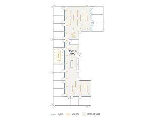 Flex+ floor plan for 610 Newport Center Drive, suite 1500 in Newport Beach, CA.