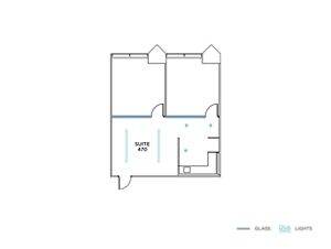 Flex+ floor plan for 620 Newport Center Drive, suite 470 in Newport Beach, CA.