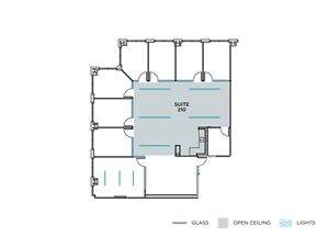 Flex+ floor plan for 680 Newport Center Drive, suite 210 in Newport Beach, CA.