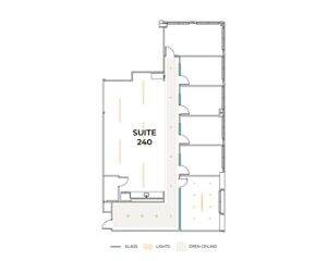 Flex+ floor plan for 15261 Laguna Canyon Road, suite 240 in Irvine, CA.