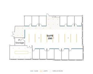 Flex+ floor plan for 47 Discovery, suite 250 in Irvine, CA.