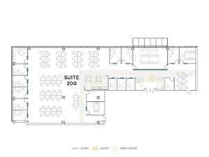 Flex+ floor plan for 525 Technology, suite 200 in Irvine, CA.