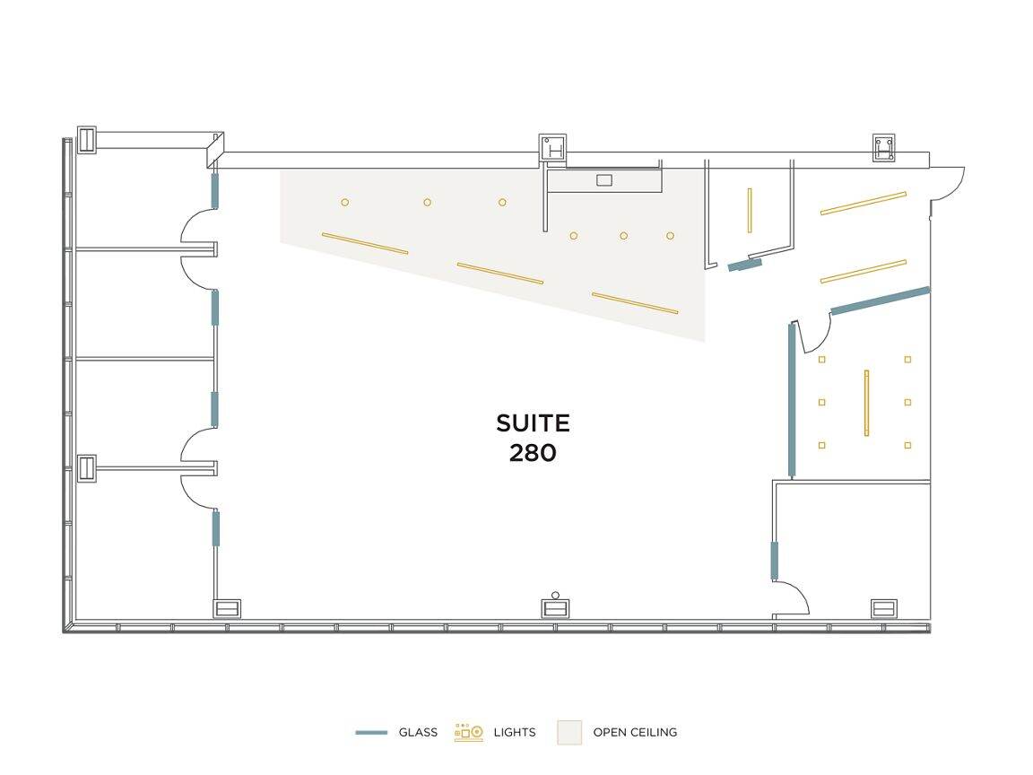 Flex+ floor plan for 525 Technology, suite 280 in Irvine, CA.