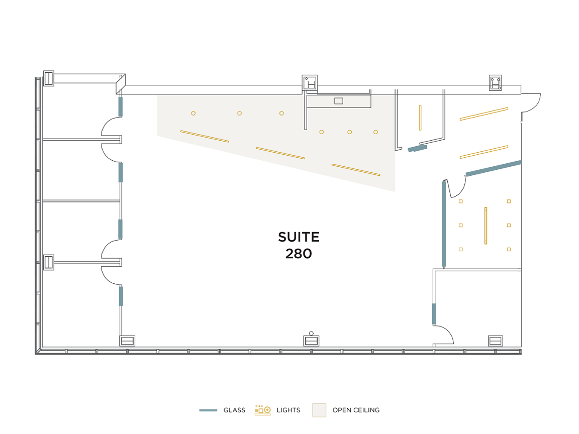 Flex+ floor plan for 525 Technology, suite 280 in Irvine, CA.
