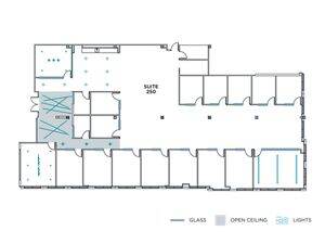 Flex+ floor plan for 43 Discovery, suite 250 in Irvine, CA.