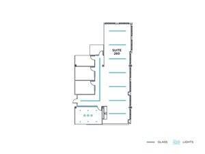 Flex+ floor plan for 43 Discovery, suite 260 in Irvine, CA.