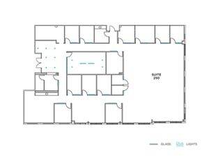 Flex+ floor plan for 49 Discovery, suite 250 in Irvine, CA.