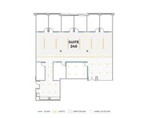 Flex+ floor plan for 7565 Irvine Center Drive, suite 240 in Irvine, CA.