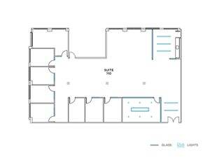 Flex+ floor plan for 7595 Irvine Center Drive, suite 110 in Irvine, CA.