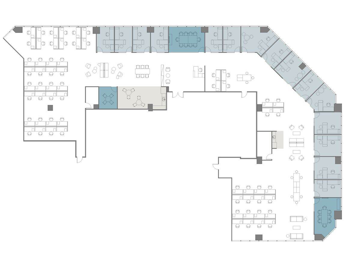 Hypothetical Furniture Plan

15 offices
61 workstations
3 meeting rooms
1 break area

