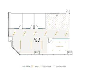Flex+ floor plan for 18100 Von Karman Ave, suite 320 in Irvine, CA.