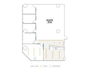 Flex+ floor plan for 18200 Von Karman Ave, suite 270 in Irvine, CA.