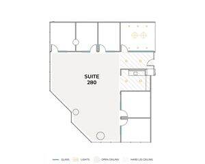 Flex+ floor plan for 18300 Von Karman Ave., suite 280 in Irvine, CA.
