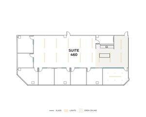 Flex+ floor plan for 18400 Von Karman Avenue, suite 460 in Irvine, CA.