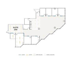 Flex+ floor plan for 18400 Von Karman Ave, suite 230 in Irvine, CA.