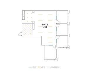 Flex+ floor plan for 1 Park Plaza, suite 410 in Irvine, CA.