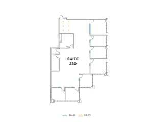 Flex+ floor plan for 2 Park Plaza, suite 280 in Irvine, CA.