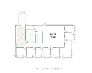 Flex+ floor plan for 3 Park Plaza, suite 1550 in Irvine, CA.