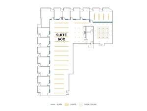 Flex+ floor plan for 5 Park Plaza, suite 600 in Irvine, CA.