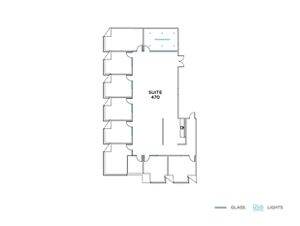 Flex+ floorplan for 4 Park Plaza, suite 470 in Irvine, CA.