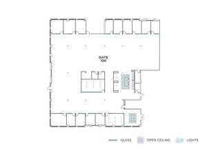 Flex+ floorplan for 400 Exchange, suite 100 in Irvine, CA.