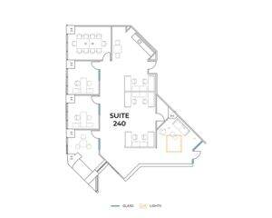 Flex+ floor plan for 19900 MacArthur Blvd., suite 240 in Irvine, CA.