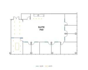 Flex+ floor plan for 3200 Bristol Street, suite 750 in Costa Mesa, CA.