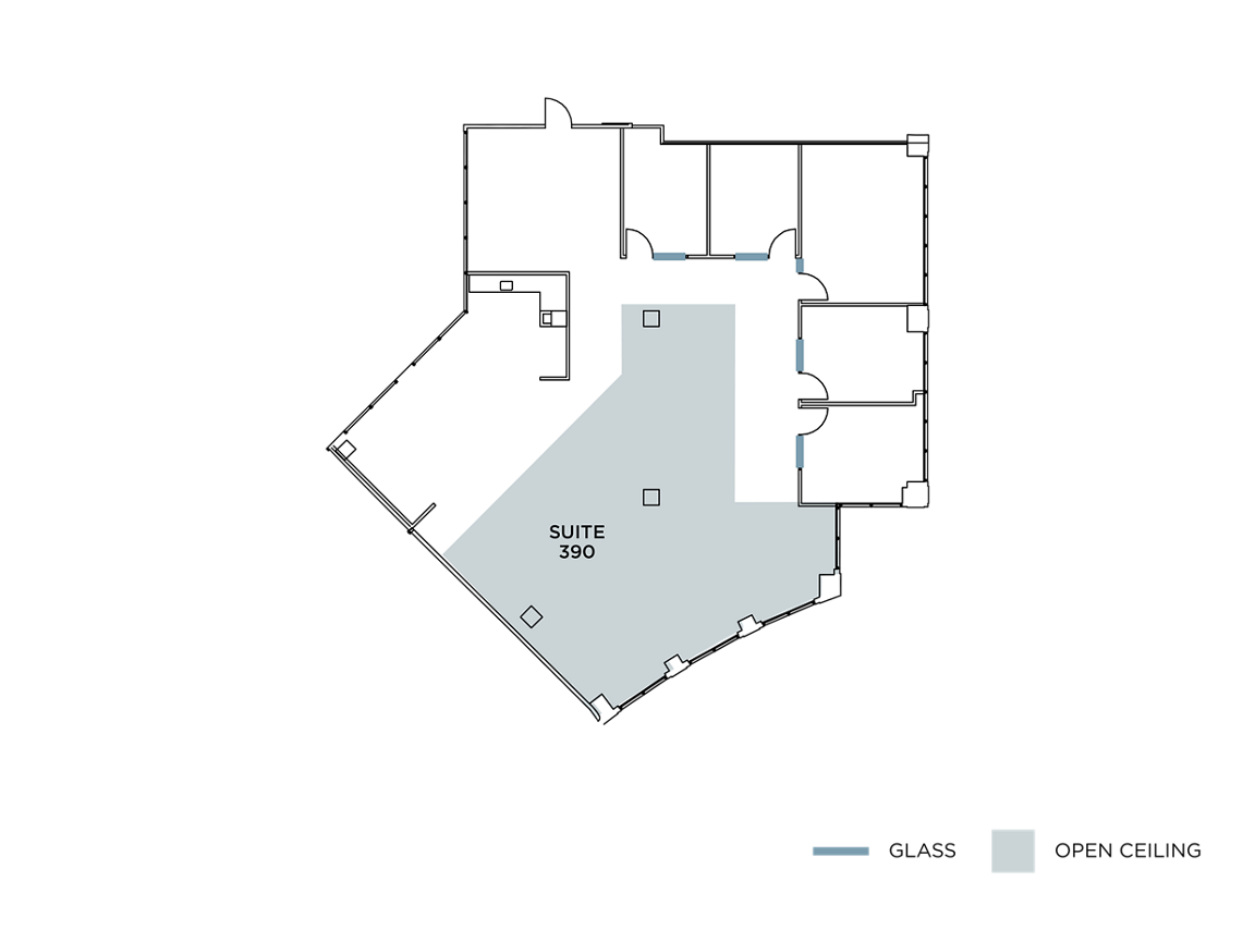 Flex+ floor plan for 15635 Alton Parkway, suite 390 in Irvine, CA