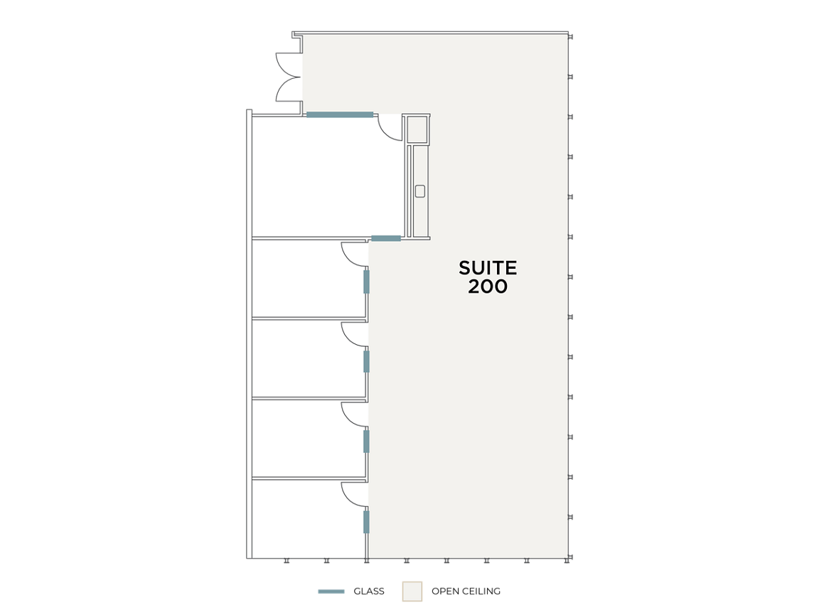 Flex+ floor plan for 18650 MacArthur Blvd, suite 200 in Irvine, CA.