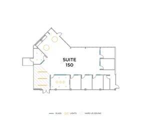Flex+ floor plan for 22 Executive Park, suite 150 in Costa Mesa, CA.