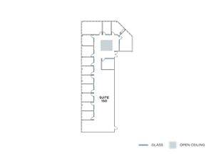 Flex+ floor plan for 9 Executive Circle, suite 150 in Costa Mesa, CA.