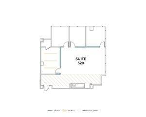 Flex+ floor plan for 3131 Camino del Rio North, suite 520 in San Diego, CA.