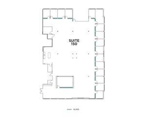 Flex+ floor plan for 4795 Eastgate Mall, suite 150 in San Diego, CA.
