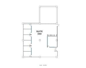 Flex+ floor plan for 9191 Towne Centre Drive, suite 330 in San Diego, CA.