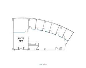 Flex+ floor plan for 4660 Towne Centre Drive, suite 450 in San Diego, CA.