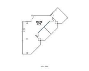 Flex+ floor plan for 9255 Towne Center Drive, suite 370 in San Diego, CA.