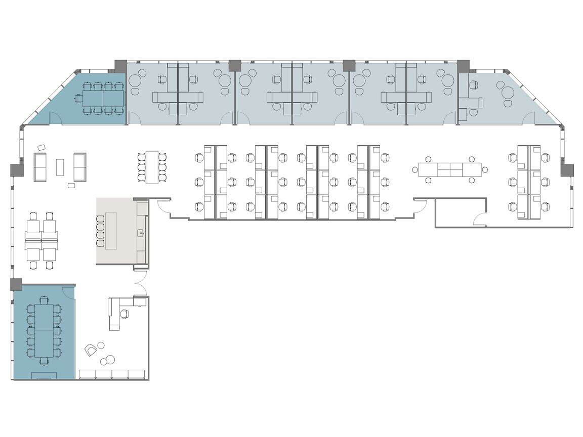 Hypothetical Furniture Plan

7 offices
31 workstations
2 meeting rooms
1 break area
