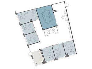 Floorplan for Flex+ Suite 320 at 12544 High Bluff Drive in San Diego, CA.