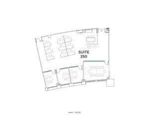 Flex+ floor plan for 12544 High Bluff Dr, suite 250 in San Diego, CA.