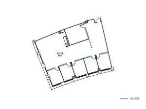 Flex+ floorplan for 12544 High Bluff Drive, suite 260 in San Diego, CA.