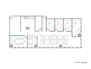Flex+ floorplan for 4655 Executive Drive, suite 280 in San Diego, CA.