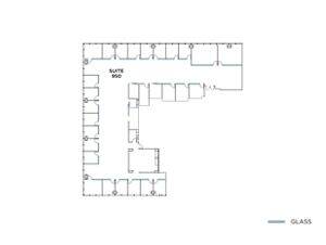 Flex+ floorplan for 4655 Executive Drive, suite 950 in San Diego, CA.