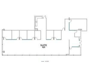 Flex+ floor plan for 5455 Great American Parkway, suite 101 in San Jose, CA.