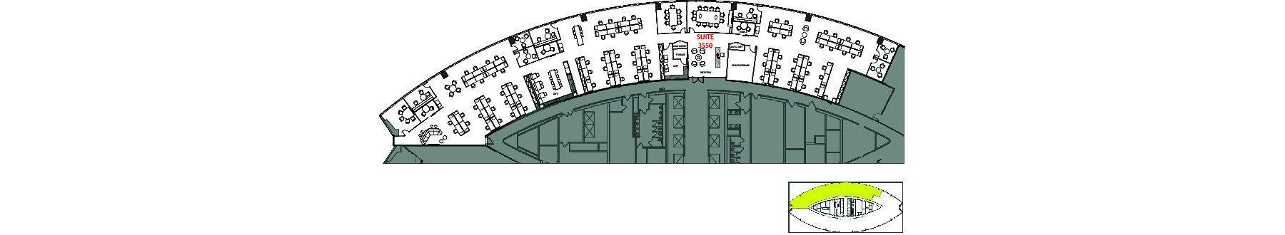 Flex+ Floor Plan for 71 South Wacker Drive, suite 3550 in Chicago, IL.