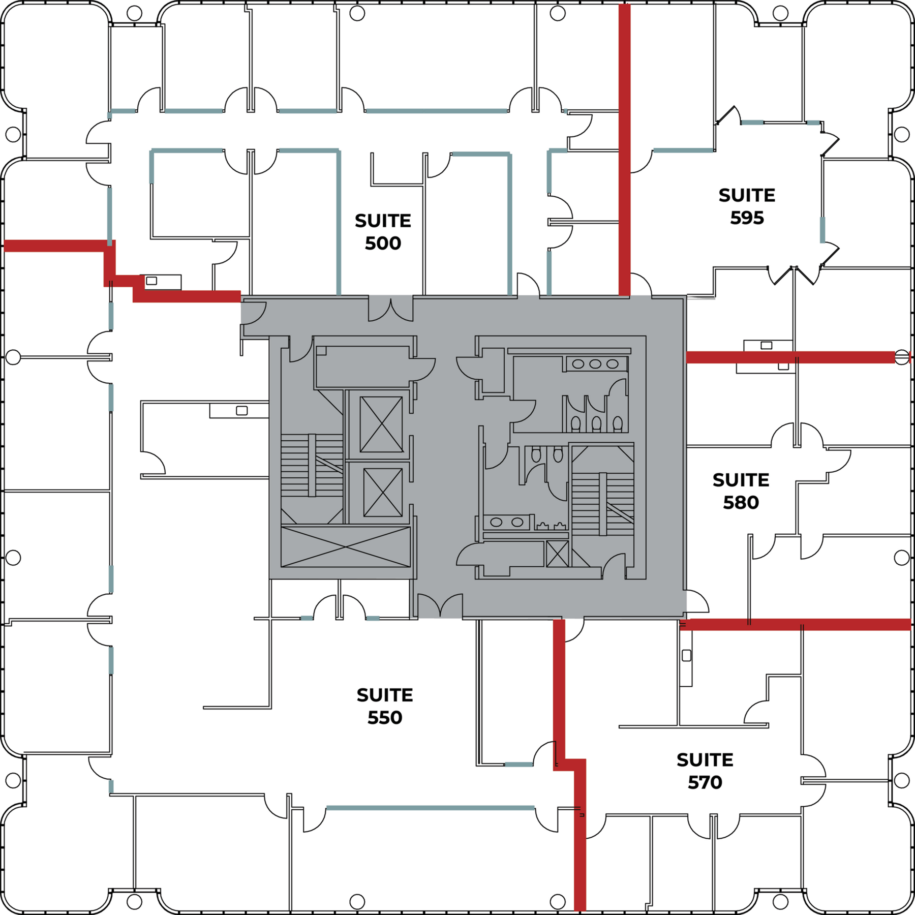 Flex+ floor plan for 450 Newport Center Drive, suite 595 in Newport, CA
