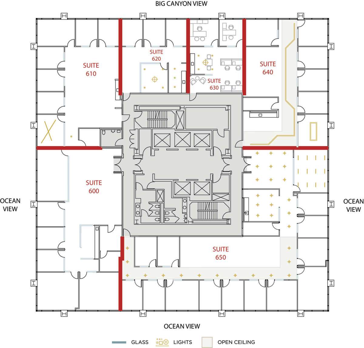 Flex+ floor plan for 660 Newport Center Drive, suite 620 in Newport Beach, CA