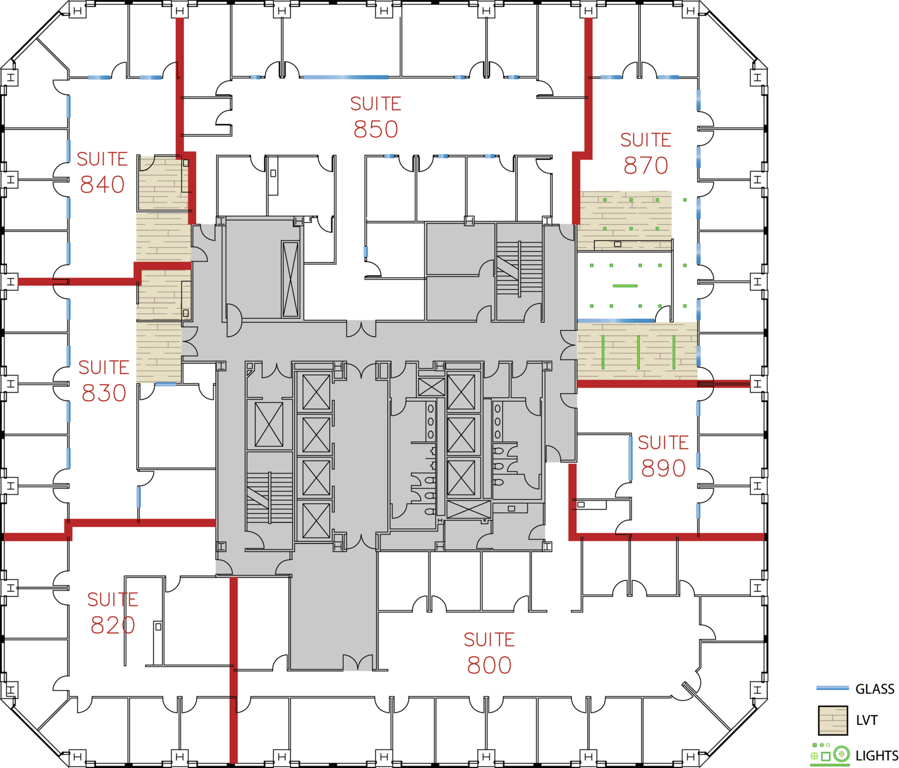 Flex+ floor plan for 100 Spectrum Center Dr, suite 830 in Irvine, CA